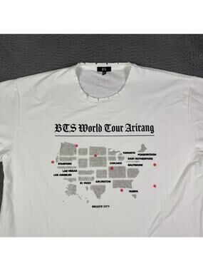 BTS Arirang World Tour 2026 Tampa T-shirt Mens XL White Short Sleeve BRAND NEW